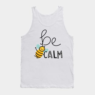 Bee calm - flying Bee with a smiley face Tank Top